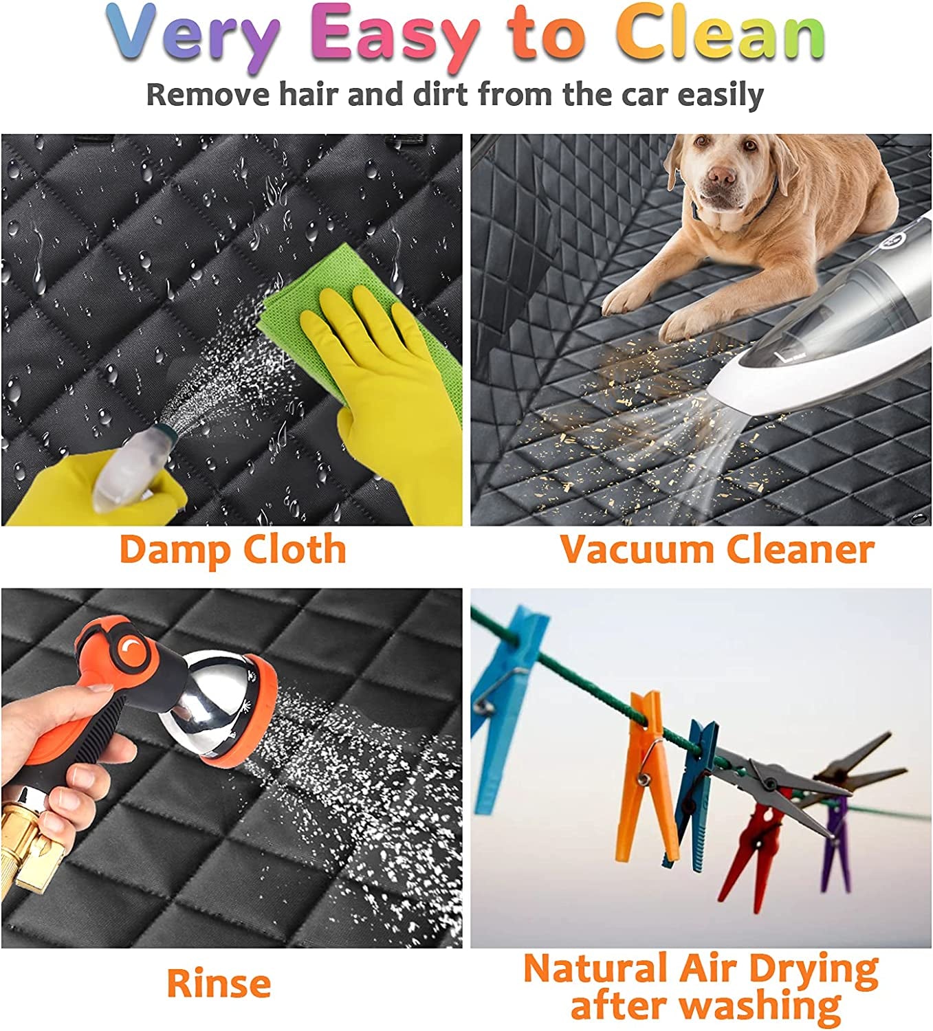 6-In-1 Dog Car Seat Cover for Back Seat, Waterproof Dog Car Hammock with Mesh Window, Non-Slip Pet Backseat Protector for Cars, Trucks and Suvs