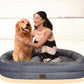 Orthopedic Waterproof Large Dog Bed: Memory Foam Washable Dog Bed with Bolsters - Removable Orthopedic Cover for Medium L XL Large Sized Pet - Non-Slip