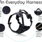 Dog Harness No Pull with 2 Leash Clips, Adjustable Soft Padded, Reflective Oxford No Choke Pet Vest with Easy Control Handle for Large Dogs, Black, L